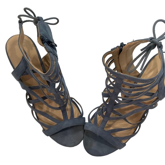 Charlotte Russe Women's Chic Open Toe Stiletto Cutout Sandals in Suede Size 9r - Picture 1 of 8